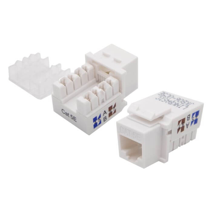 Linkbasic Cat5e UTP Keystone Jack for reliable network connectivity.