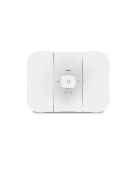 Front view of Ubiquiti UISP airMAX LiteBeam M5 5GHz 23dBi Radio highlighting its specifications.