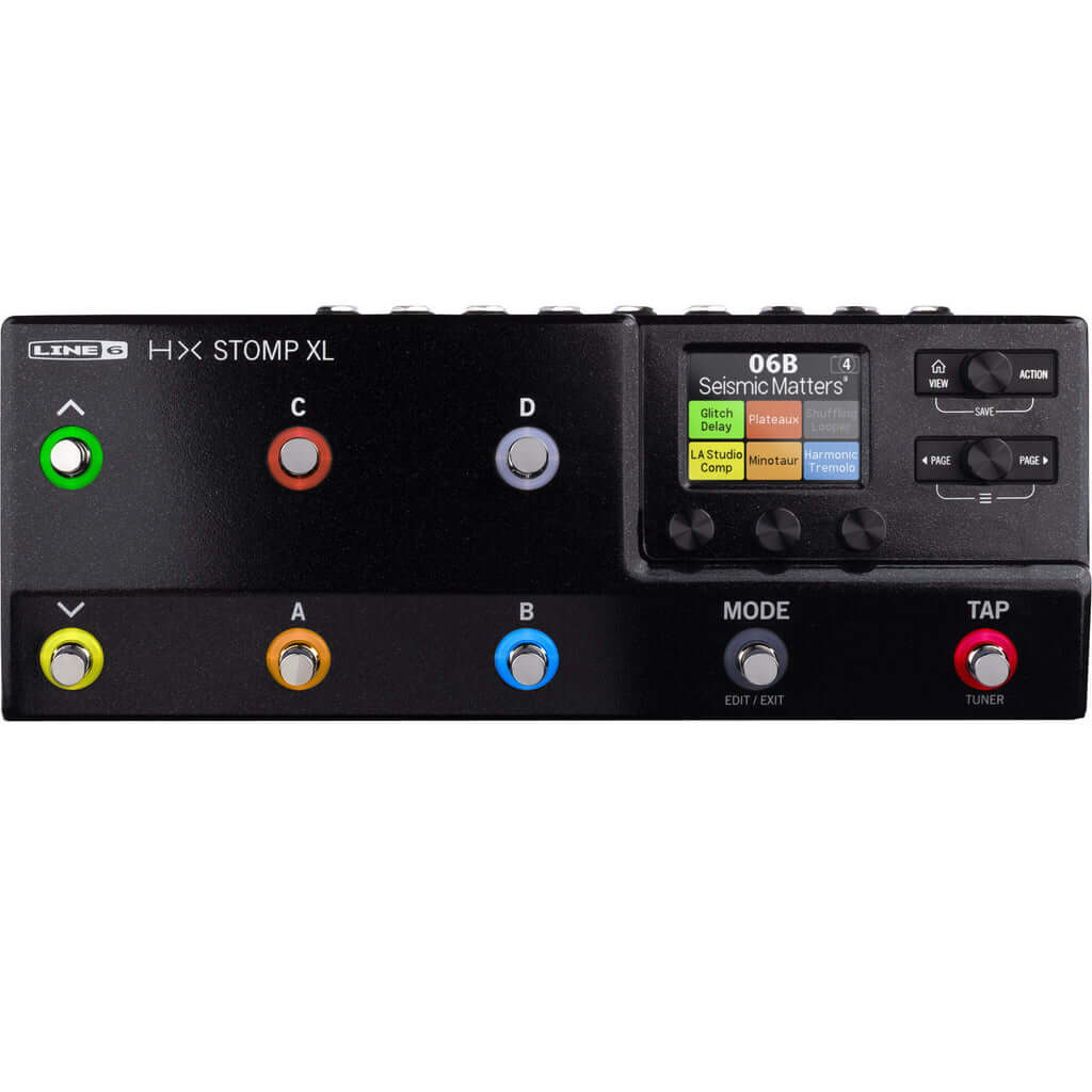 Line 6 HX Stomp XL Multi-Effects Processor, a compact guitar pedal designed for versatile sound effects and easy portability.