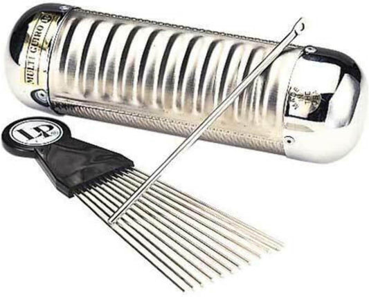 Image of the LP Multi Guiro, a percussion instrument featuring a textured surface for creating unique sounds.