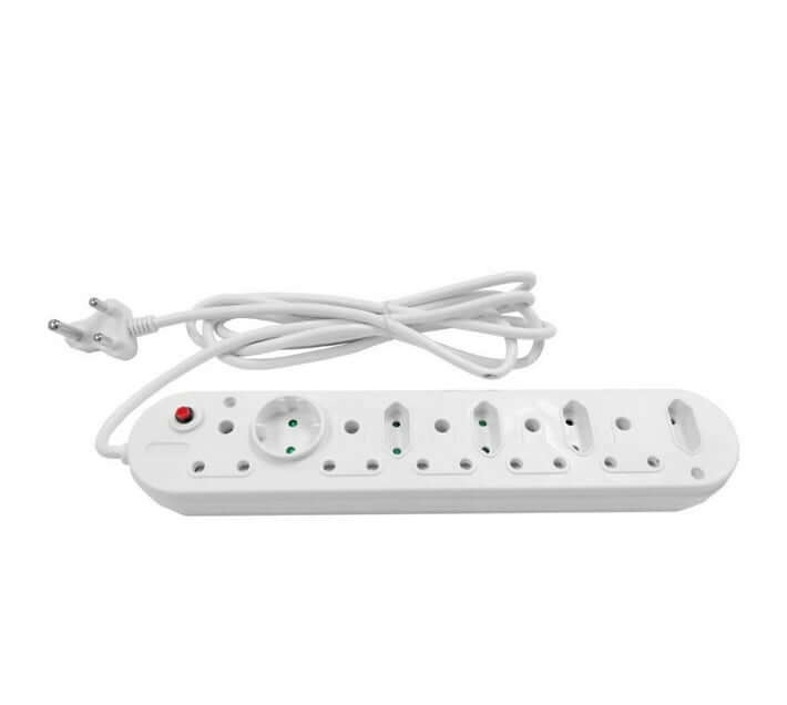 Multi Plug with 5x16A and 5x5A sockets, 3 meters long, suitable for various electrical devices.
