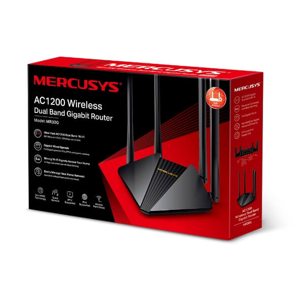 Mercusys MR30G AC1200 Dual-Band Wi-Fi Router front view