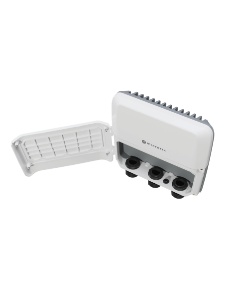 MikroTik RB5009UPr+S+OUT Outdoor PoE Router with RouterOS L5, showcasing its design and features.
