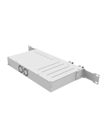 MikroTik CRS504-4XQ Cloud Router Switch featuring 4x100G QSFP28 ports and 1xRJ45 serial console port.