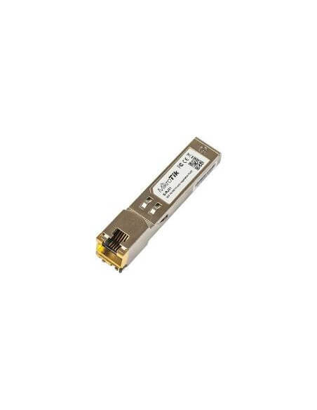 MikroTik RJ45 SFP Module image showcasing the product for network connectivity.
