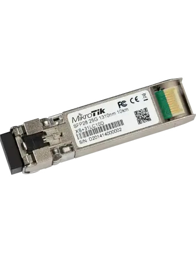 MikroTik 1.25G/10G/25G SFP module in a single mode design.