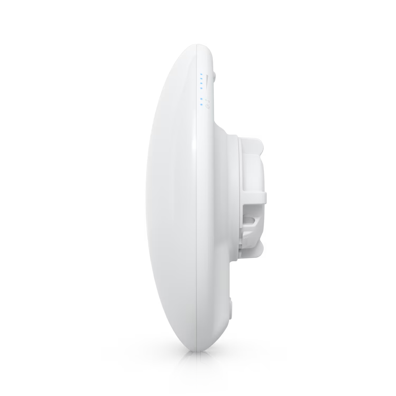 Ubiquiti UISP airMAX NanoBeam AC 2GHz 13dBi Radio mounted on a pole, demonstrating its installation.