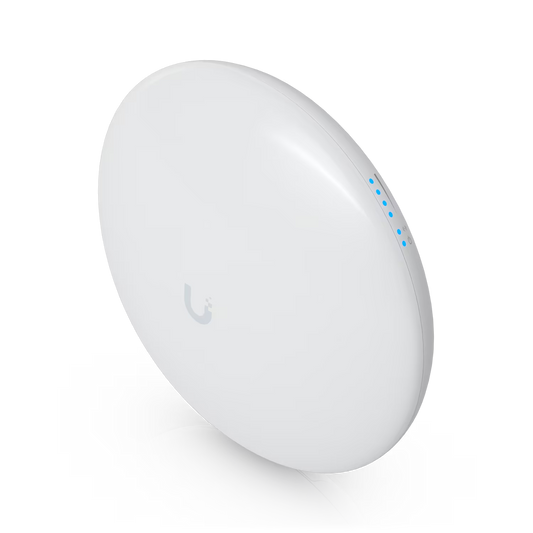 Front view of the Ubiquiti UISP airMAX NanoBeam M5 5GHz 16dBi Radio, showcasing its sleek design.