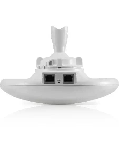 Side view of Ubiquiti UISP airMAX NanoBeam AC 5GHz 19dBi Radio with POE Injector.