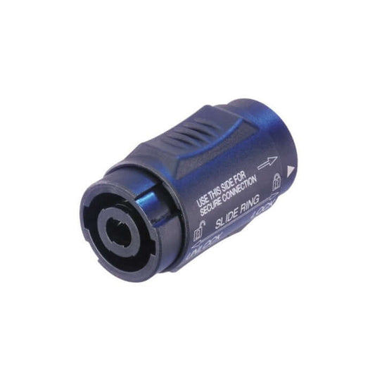 Neutrik NL-4MMX Lockable 4-Pole SpeakON Coupler Adapter for audio connections.