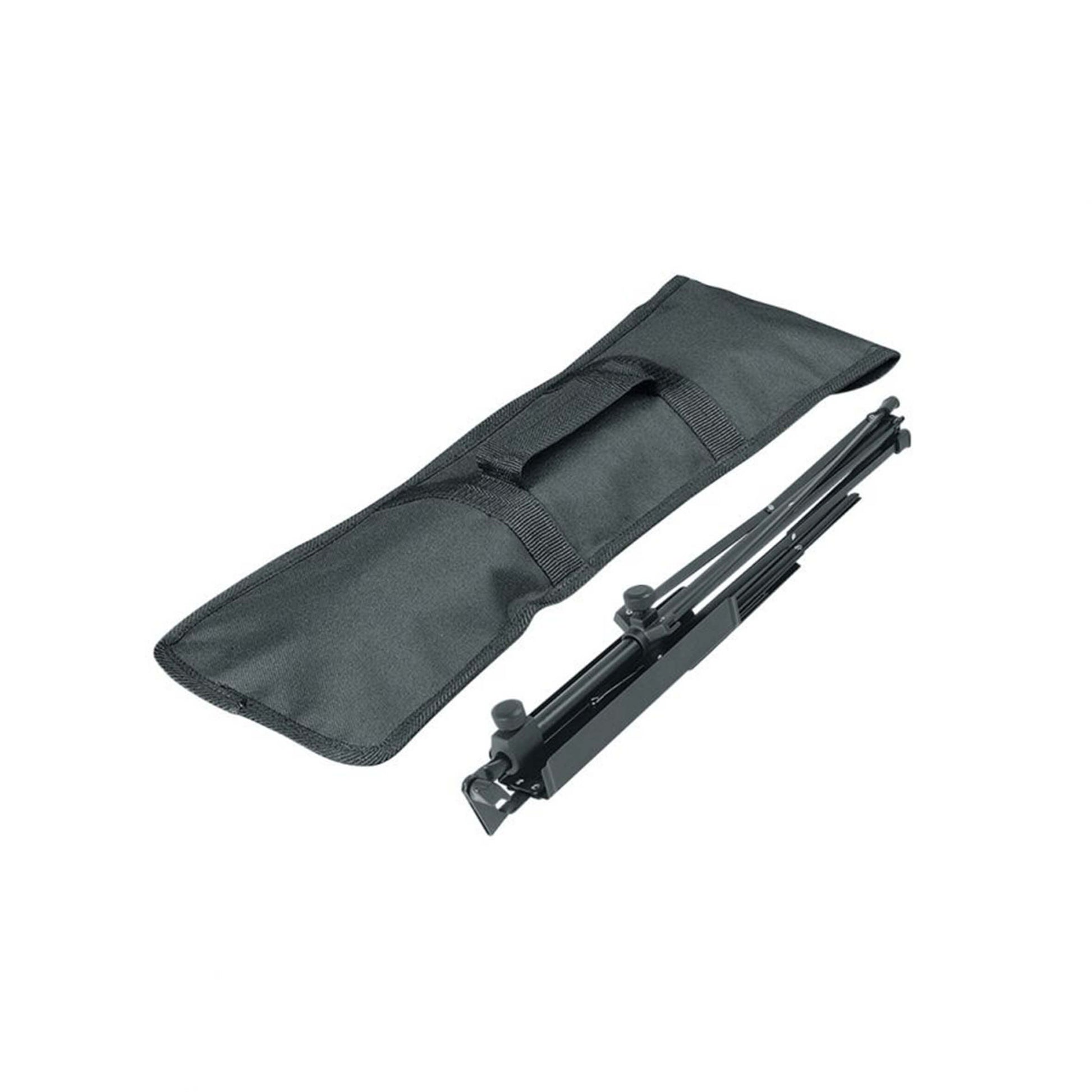 Athletic NP-9 sheet music stand with a carry bag, showcasing its lightweight and adjustable features.