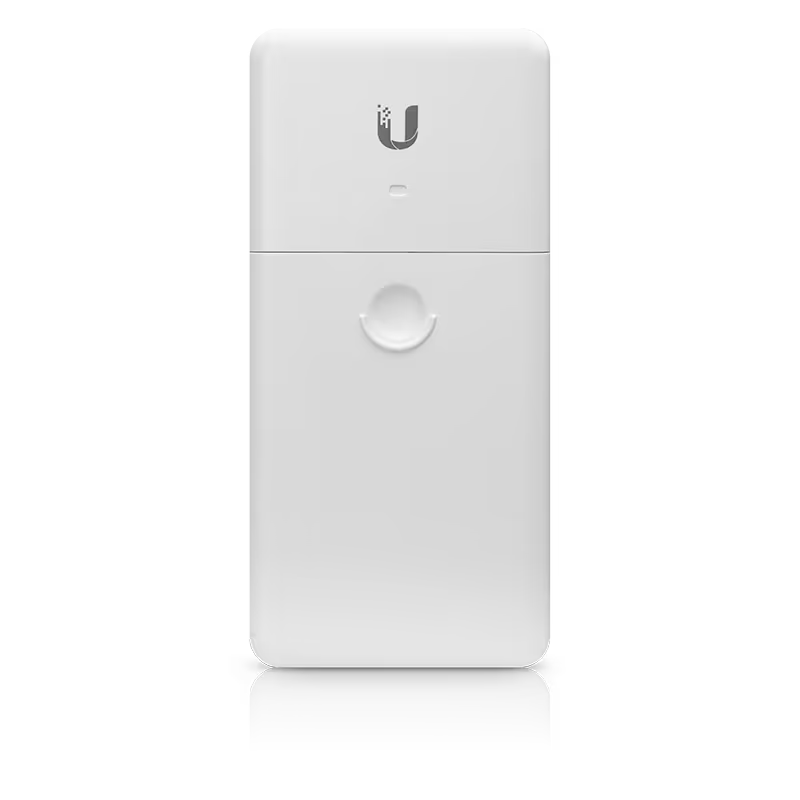 Back view of the Ubiquiti NanoSwitch Outdoor 4 Port Gigabit showing ports and connections.
