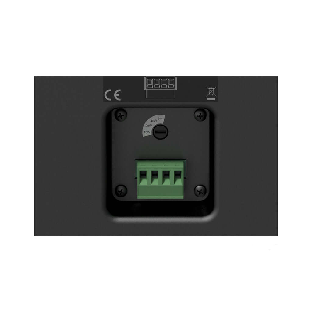 Audac Outdoor universal wall speaker in black, 5 1/4 inch size, suitable for outdoor use.