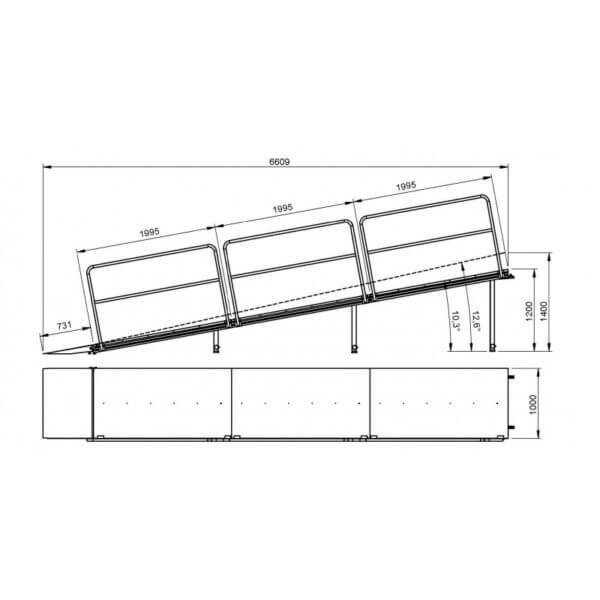 ALUSTAGE W.PDJ03 4.0M Wheelchair Ramp providing a durable and versatile access solution.