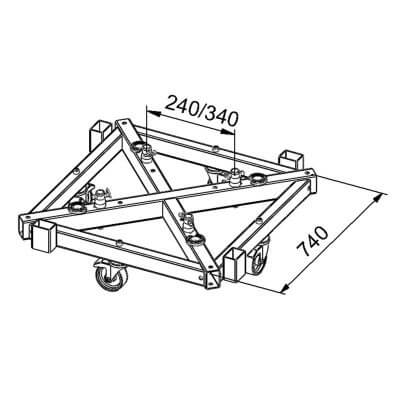 ALUSTAGE W.PDS01.01 Tower Base Plate, a component of a professional stage system, shown in a detailed view.