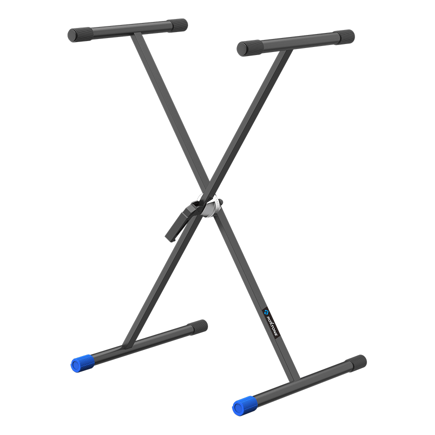 ROXTONE Keyboard Stand Single Brace - A durable X-Style steel stand with adjustable height, designed for stability and convenience.
