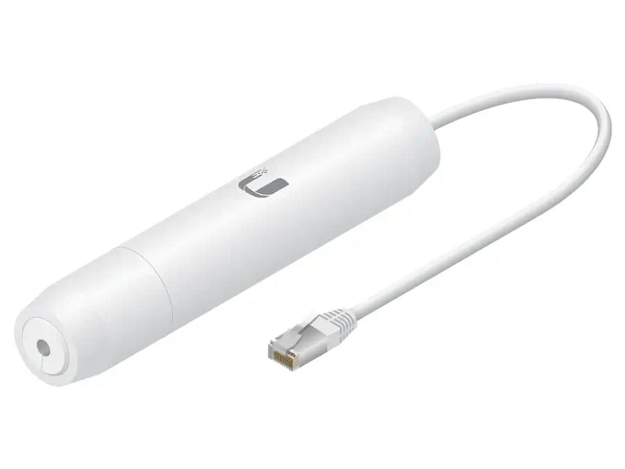 Ubiquiti 802.3af to 24VDC Gigabit Outdoor Adapter front view with product label