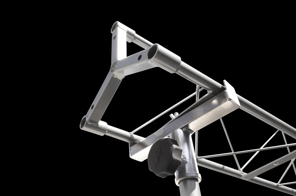 Athletic Top Line 300cm Lighting Rig designed for heavy loads up to 80kg, showcasing a sleek silver design.