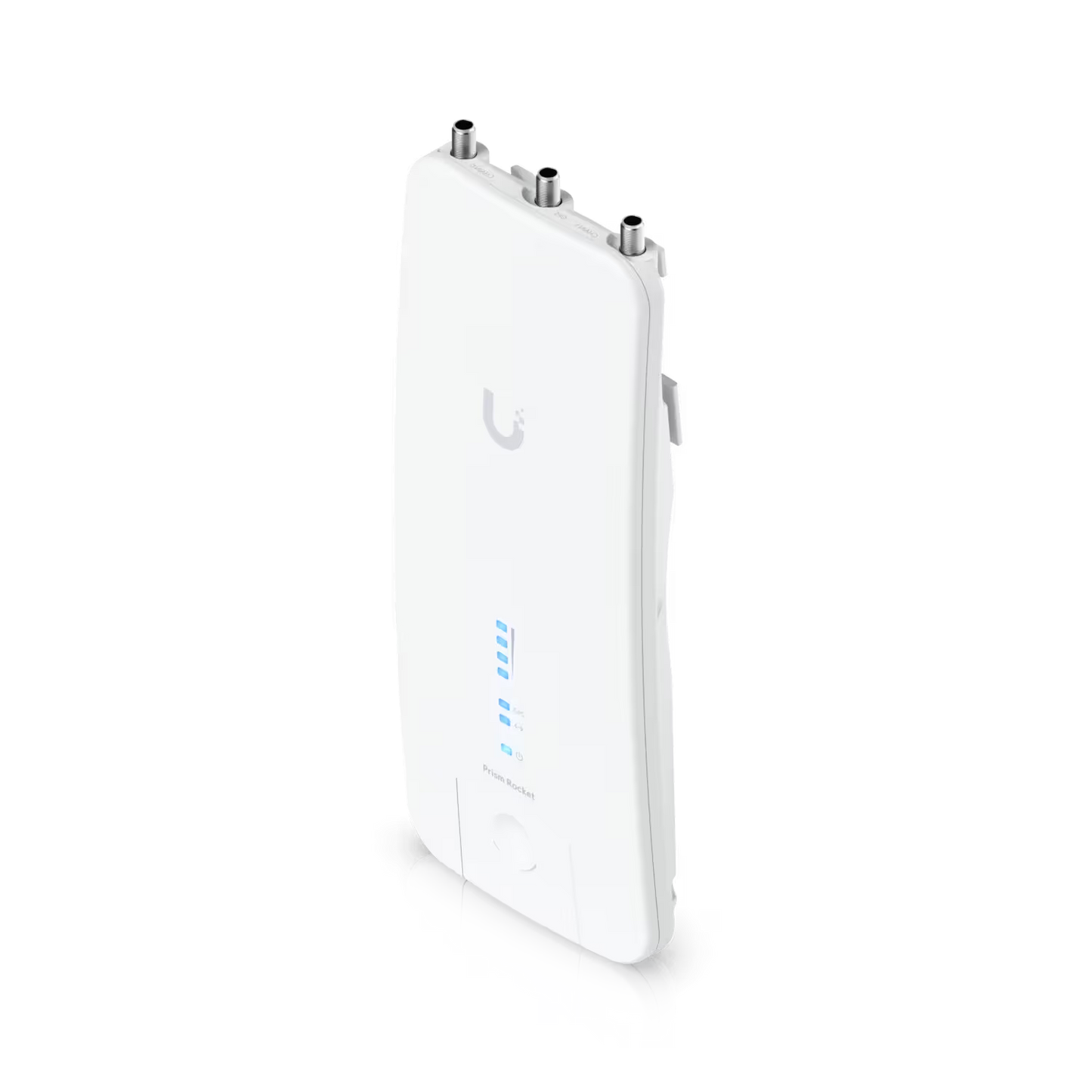Front view of Ubiquiti UISP airMAX Rocket Prism AC 5GHz Radio showing its sleek design and antenna.