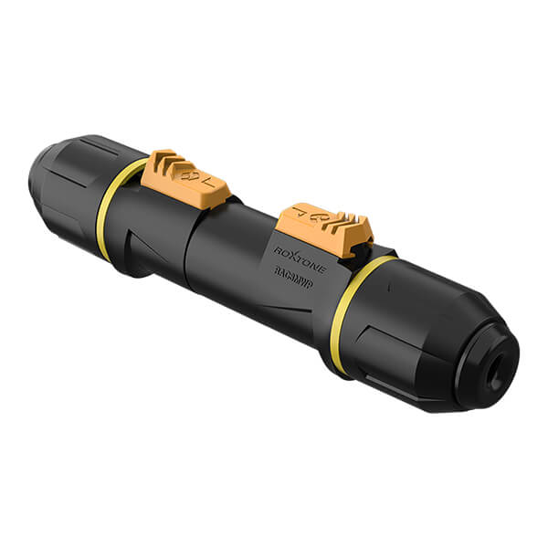 ROXTONE TRUE1 Output Inline Plug 20A / 250V AC IP65 - Lockable 3-Pin Connector designed for LED screens and lighting