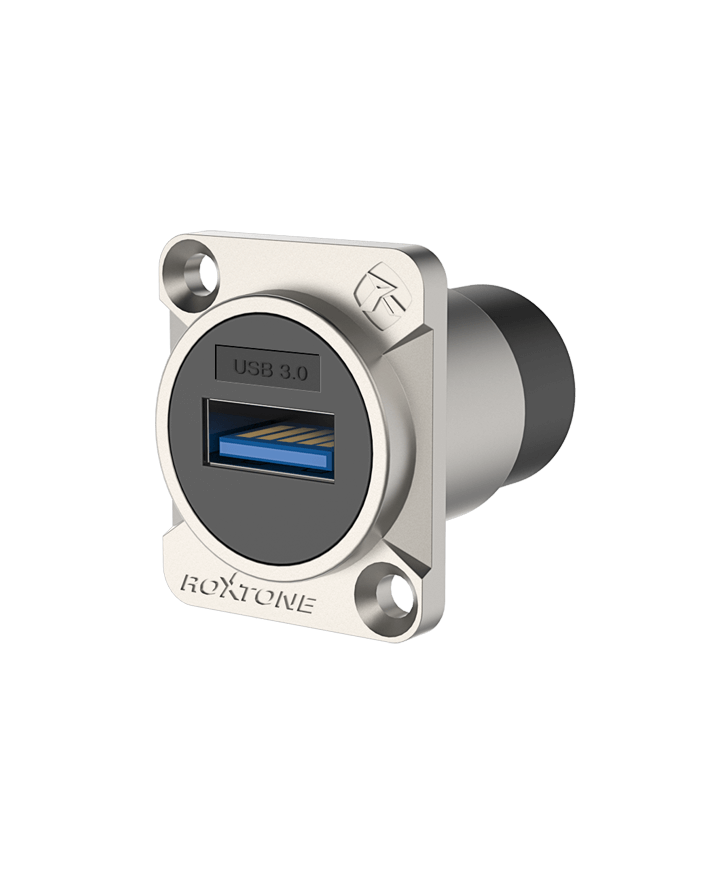 ROXTONE HDMI Feed Through Chassis Adapter with a nickel plated shell, Version 1.4, showcasing its design and features.