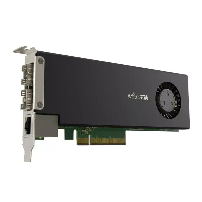 MikroTik CCR2004 2 Port SFP28 PCIe NIC featuring a 4 core design.