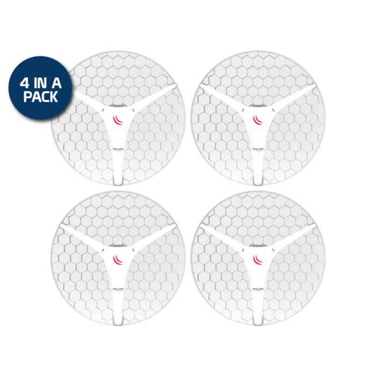 MikroTik LHG XL 5ac 27dBi 4-Pack Point-to-Point CPE device image.