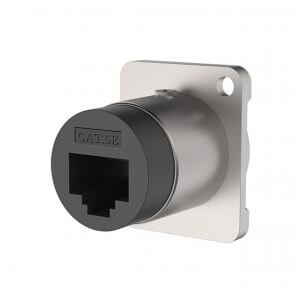 ROXTONE CAT5E ETHERCON THROUGH SOCKET with a nickel plated shell RJ45 adapter