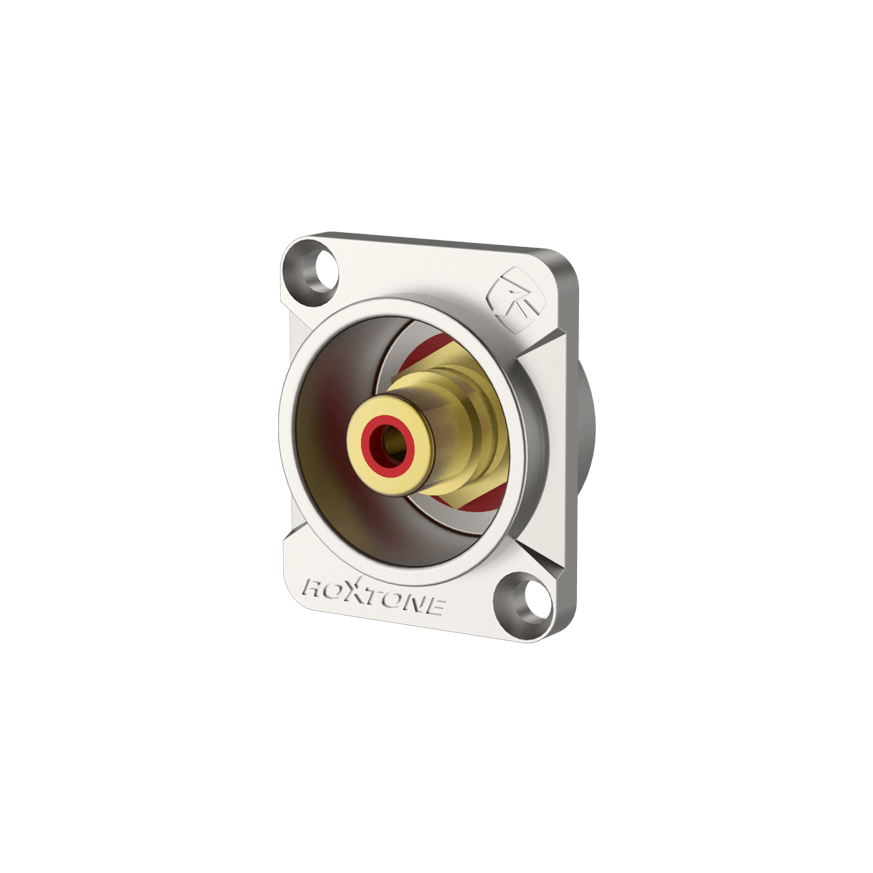 ROXTONE RF2D-N RCA Female Socket with Nickel Plated Shell - High-Quality Audio Connector