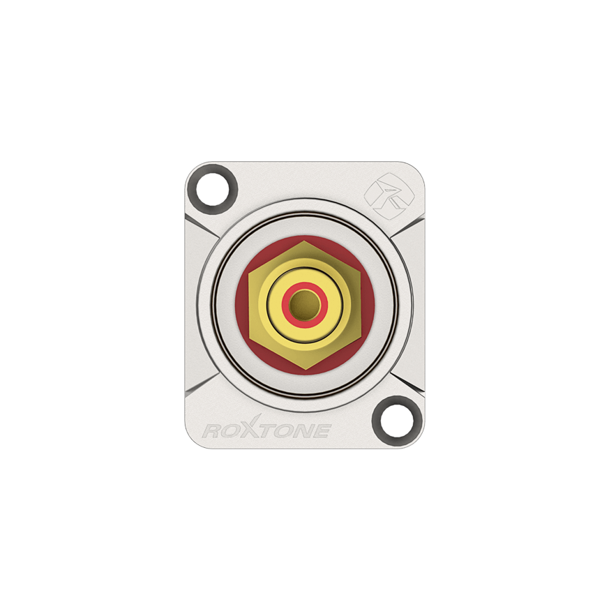 ROXTONE RF2D-N RCA Female Socket with Nickel Plated Shell, a high-quality audio connector.