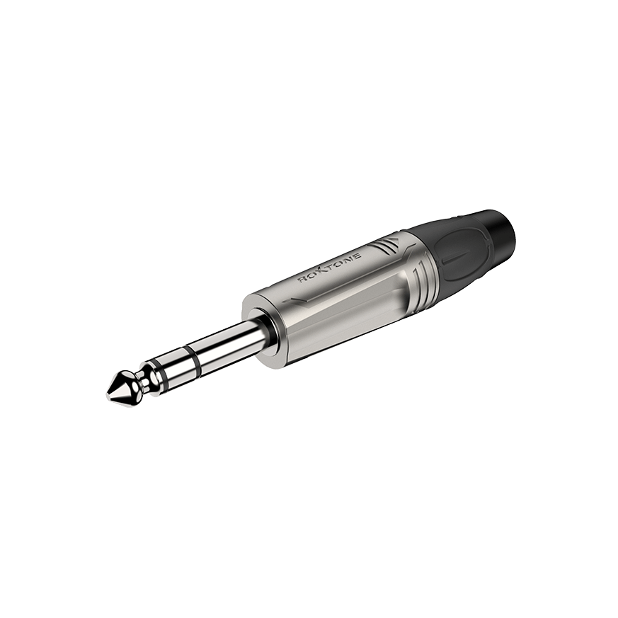 ROXTONE RJ3P-NN 6.3mm Stereo Male Connector with Nickel Plated Shell and Contacts