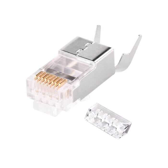 Linkbasic RJ45 Cat6 Shielded FTP Modular Plug, a high-quality networking connector designed for reliable data transmission.