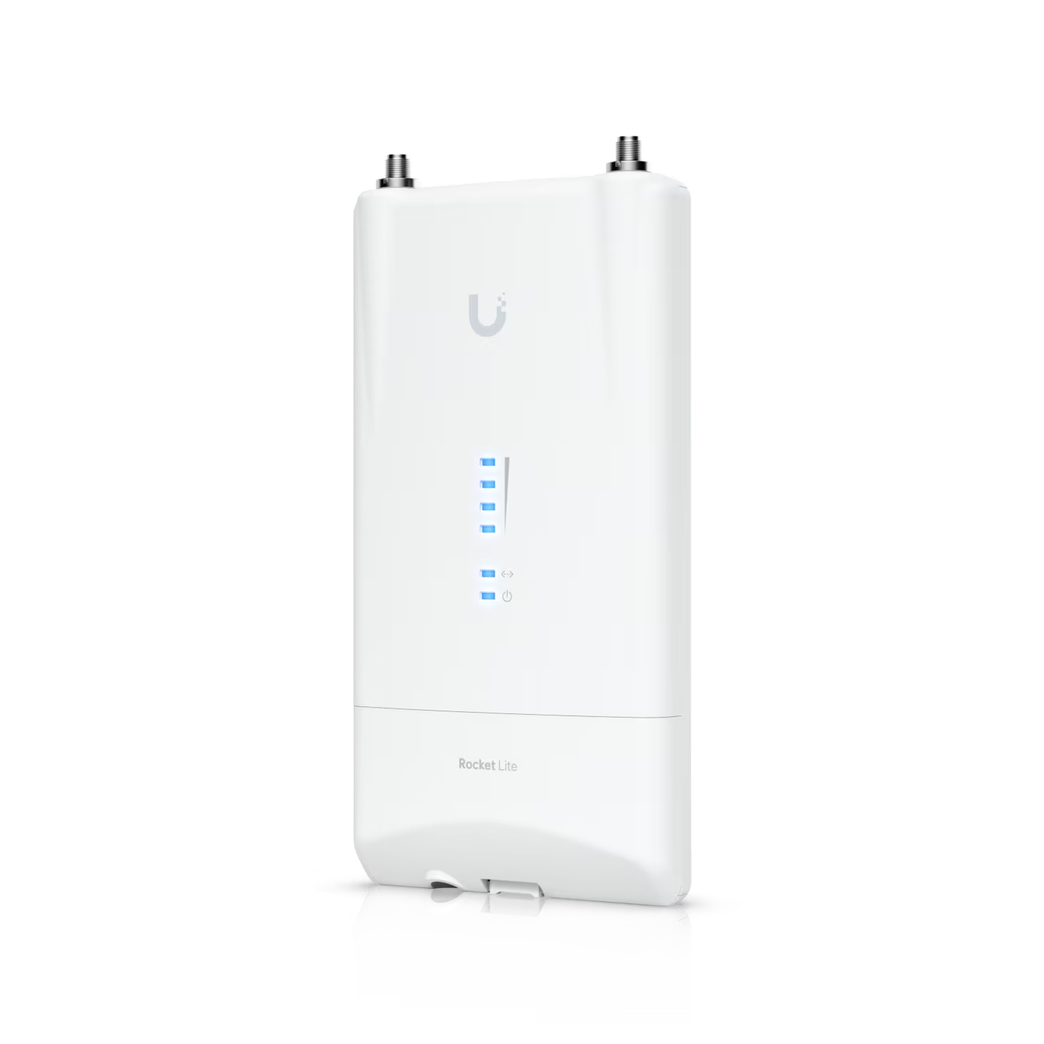 Side view of the Ubiquiti UISP airMAX Rocket Lite AC 5GHz Radio, displaying its compact profile.