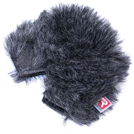 RYCOTE RODE NT4 Mini Windjammer in grey synthetic fur, designed to reduce wind noise for microphones.