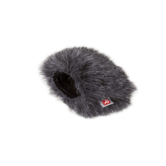 RYCOTE ZOOM H2N Mini Windjammer in grey synthetic fur, designed to reduce wind noise for portable audio recording.