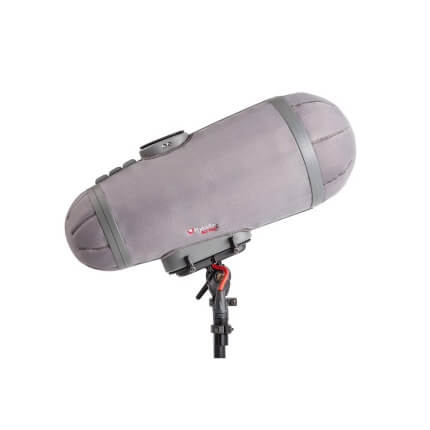 RYCOTE Cyclone Windshield Kit Large in Grey, designed for shotgun microphones, featuring 3D Tex material and multi-suspension system.
