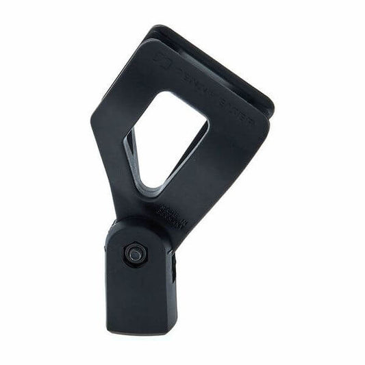 Sennheiser MZQ 3072 Easy Release Clamp in black, designed for SKM 3000/5000/5200 microphones, showcasing its sturdy design and functionality.