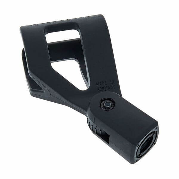 Sennheiser MZQ 3072 Easy Release Clamp for SKM 3000/5000/5200 in black, a microphone accessory designed for easy attachment and release.