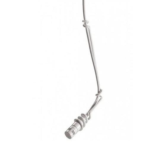 Samson CM12CW hanging mini condenser choir microphone in white color, designed for high-quality audio capture.
