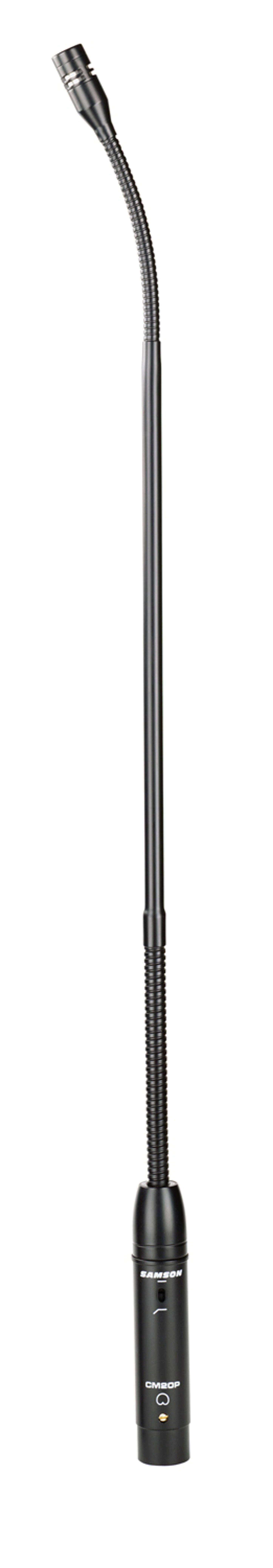 Samson CM20P - 20-inch cardioid podium gooseneck microphone with phantom power, showcasing its design and features.