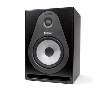 Samson Resolve SE8 active 8-inch studio monitor with bi-amp 75W LF and 25W HF, displayed in a single view.