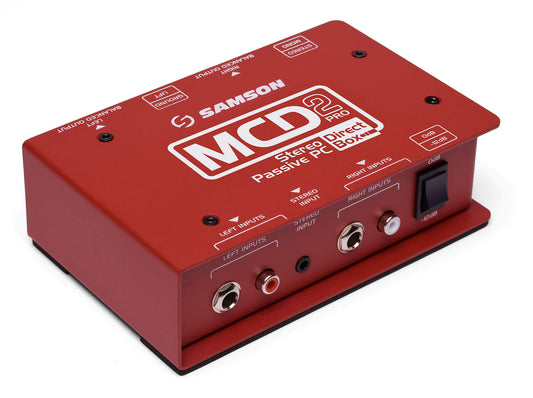 Samson S-Max MCD2Pro Stereo Direct Box with dual Mu-Metal shielded transformers and various input/output options.