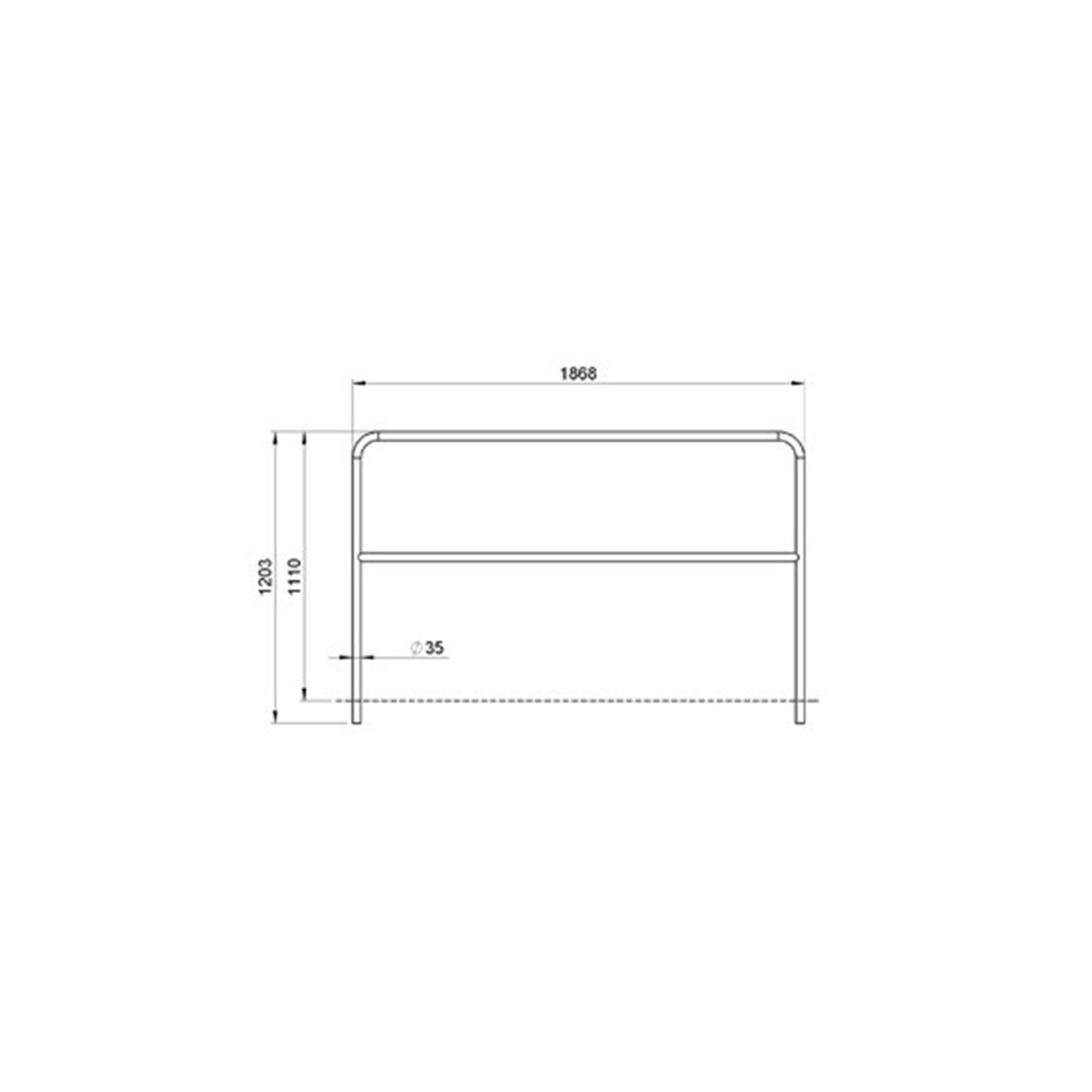 Image of the ALUSTAGE Aluminium Handrail 2M, model W.SBA05.00V, used for stage safety barriers.