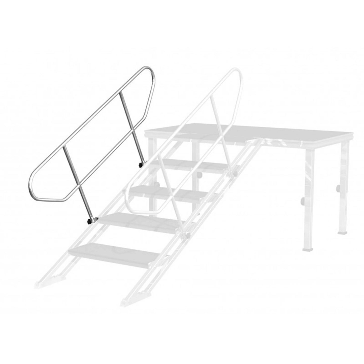 Durable aluminum handrail designed for SPS stairs, providing a safety solution.