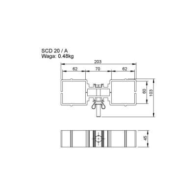 ALUSTAGE 2 Way Leg Clamp - W.SCD 20 designed for securing stage platforms and structures.