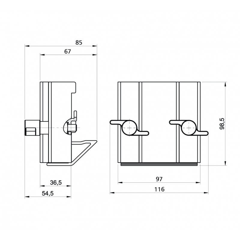 ALUSTAGE W.SCD64 Handrail Clamp designed for the SCA-05 Panther Deck, showcasing a stage safety solution.