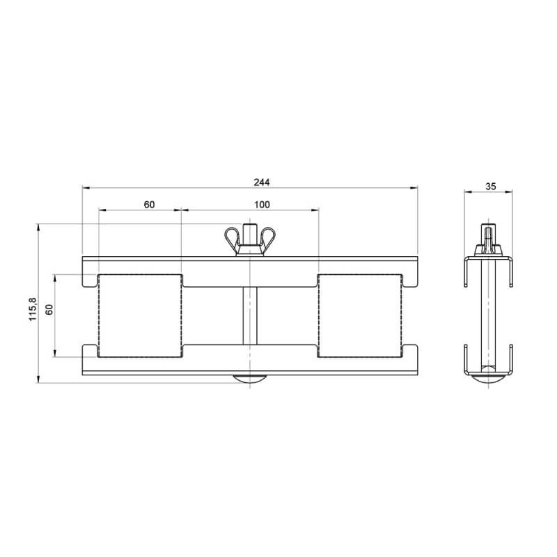 ALUSTAGE W.SCD 77 2-Way Leg Clamp made of durable steel, designed for SCA-07 applications.