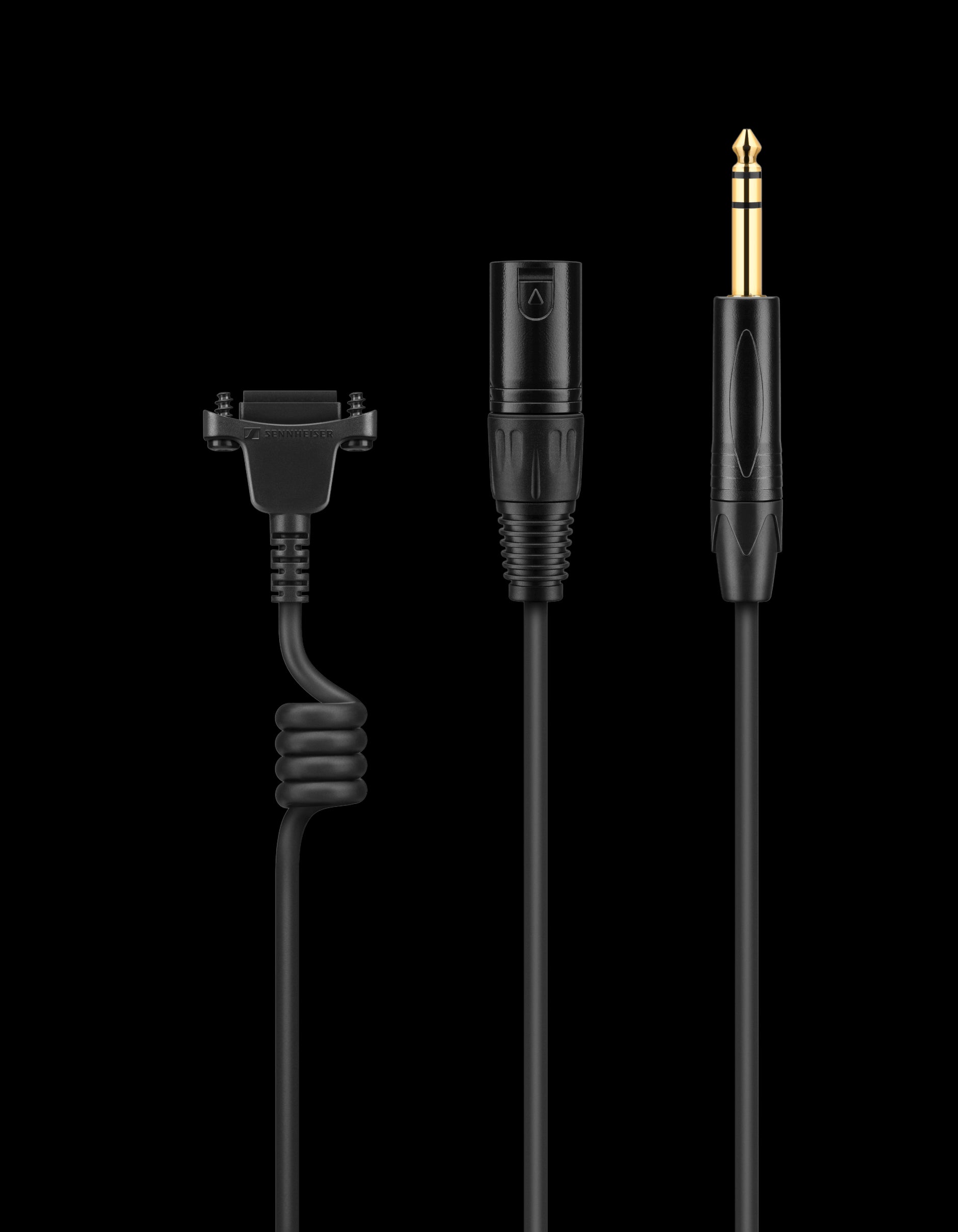 Sennheiser CABLE-II-X3K1 Steel Wire Cable for Boomsets, 2 meters long, featuring an XLR-3 Connector and a 1/4 inch Jack Plug