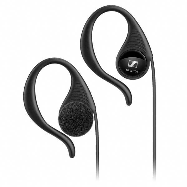 Sennheiser EP 01-R100 In-Ear Stereo Earphones with a 1.0M cable and 3.5MM mono jack plug, displayed against a neutral background.