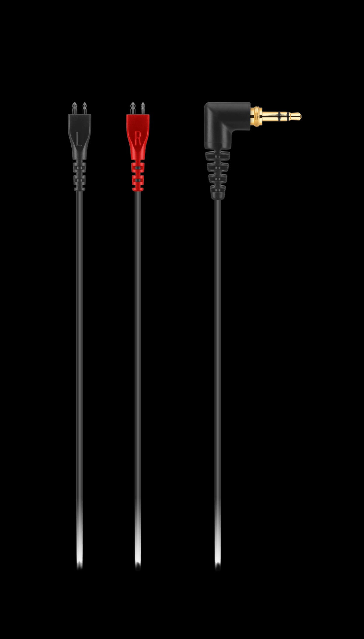 Sennheiser HD 25 PLUS Headphones featuring a 3-meter cable and a 3.5mm angled jack, shown in a product shot with plug set.